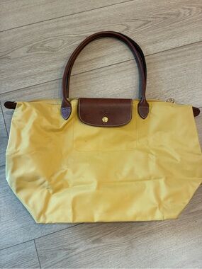 Longchamp Le Pliage Original Large Tote Bag Yellow Brown